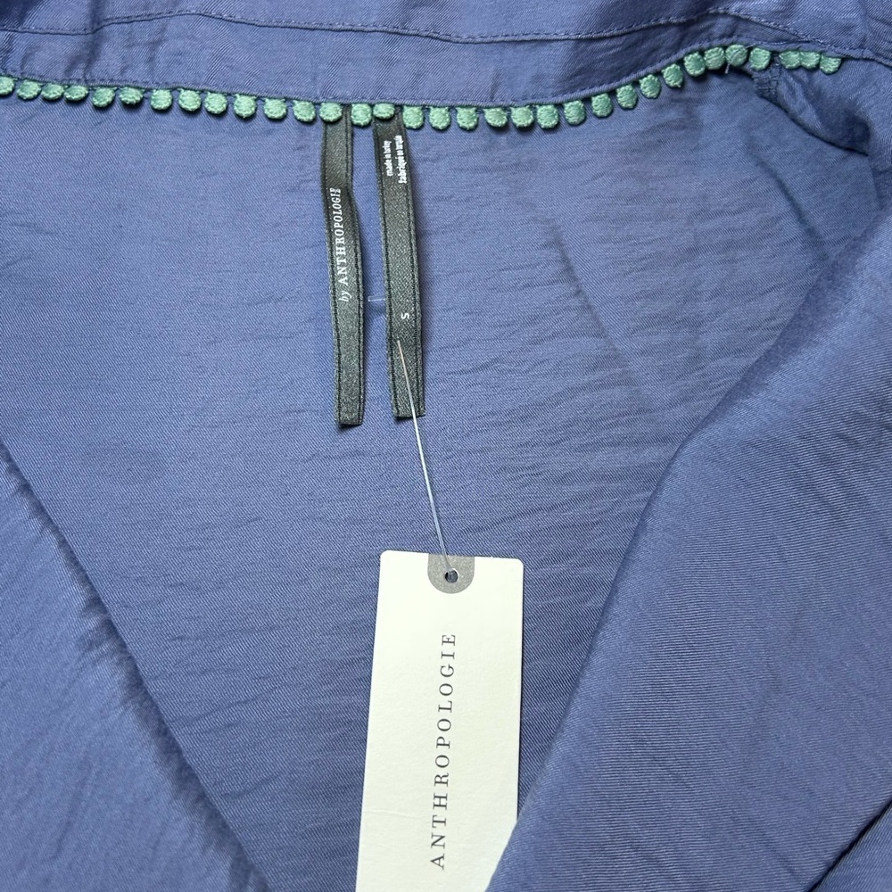 Anthropologie The Dylan long sleeve wide placket blouse boho dusty size S NWT - Picture 16 of 16